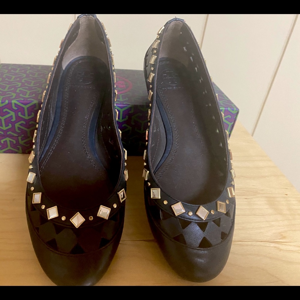 Tory Burch Navy Ballerina with studs. Size US:7
